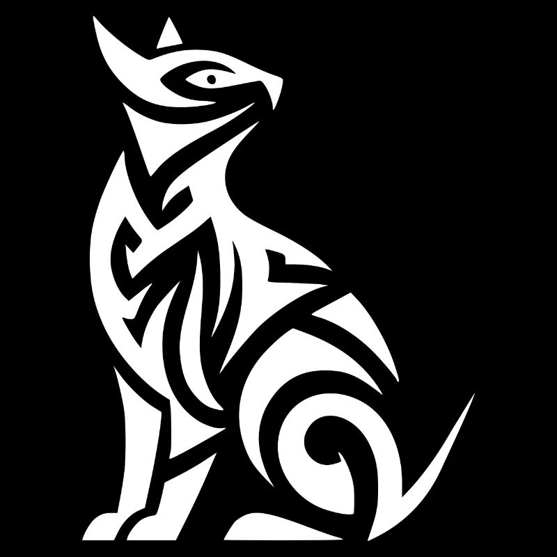 Tribal tattoo cats with powerful patterns