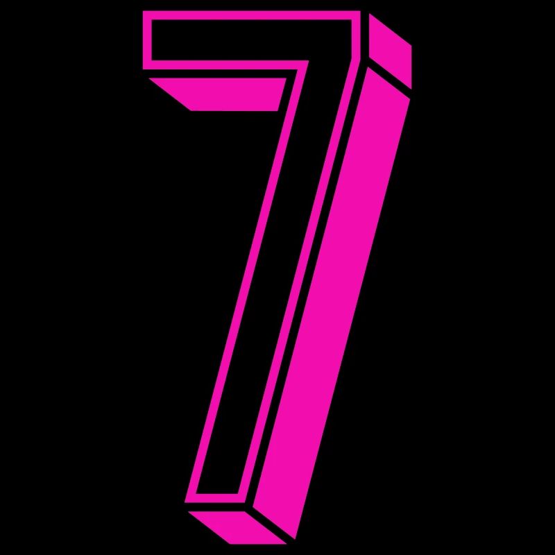 Zahl sieben - Nummer 7 pink Mädchen Trikotnummer