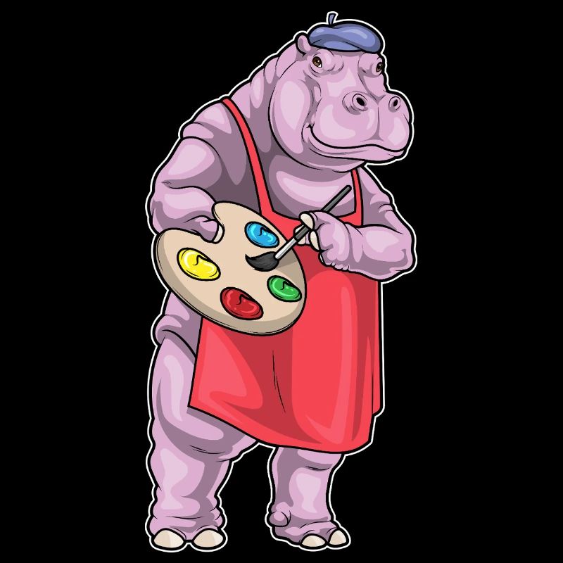 Nilpferd Maler Pinsel Malen