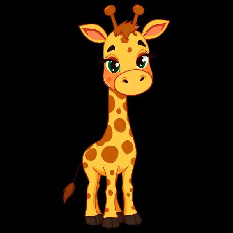 Giraffe: Yellow & Black Spots, Green Eyes