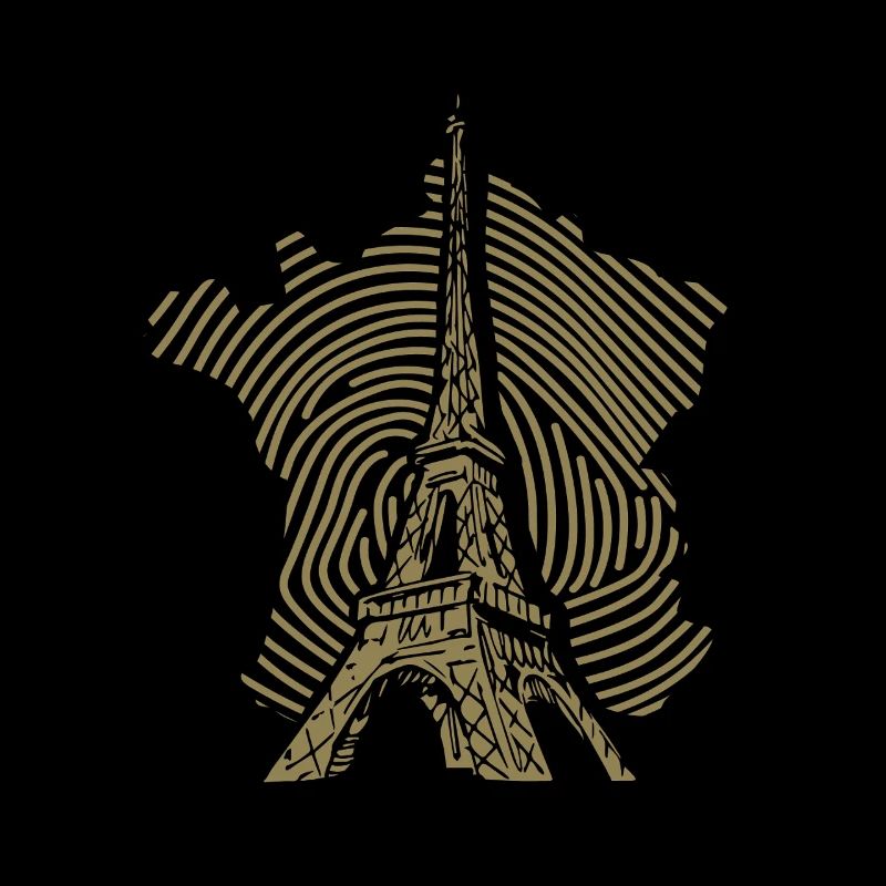 Bronze Eiffel Tower silhouette minimalist Paris