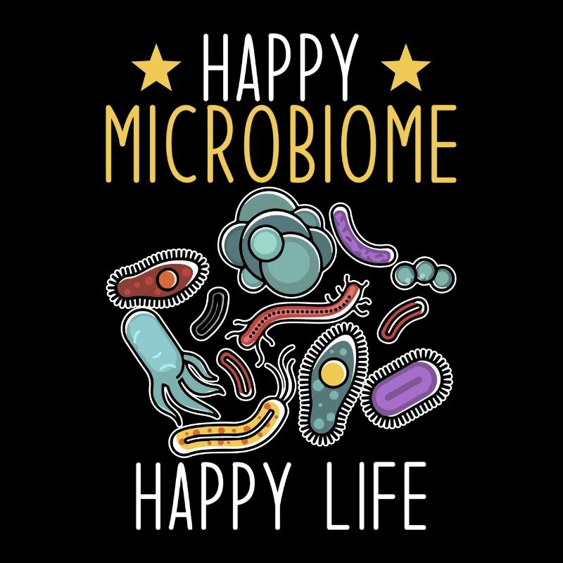 Microbiome disant Microbiome heureux Vie heureuse