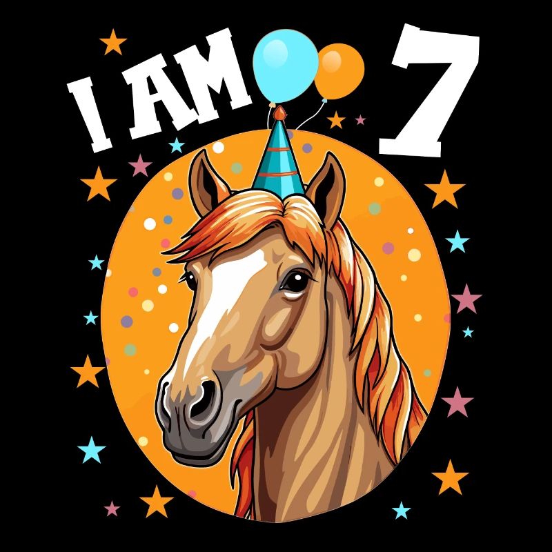 Ich bin 7 Jahre alt Pferde Pferd 7. Geburtstag