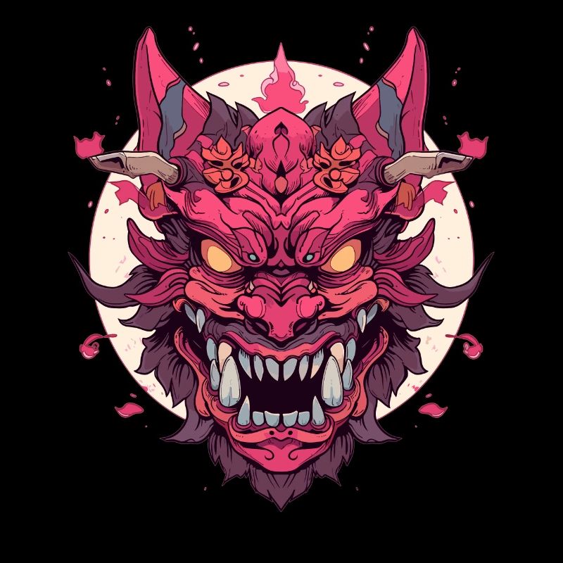 Japanischer Hannya Dämon Samurai Warrior Oni Maske