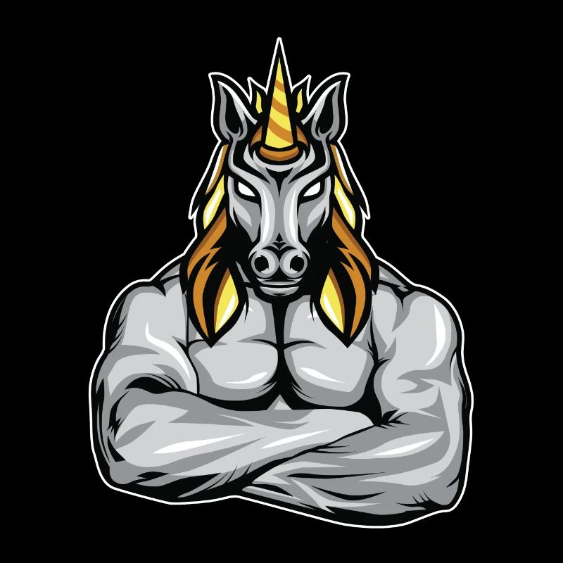 Cadeau de remise en forme de muscles licorne bodybuilder