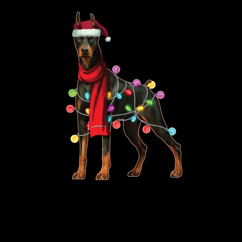 Cadeau de vacances de Noël de chien de Santa Doberman de Noël