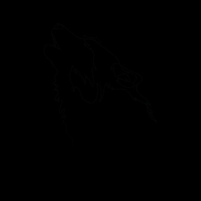 One Line Drawing Wolf Single Art