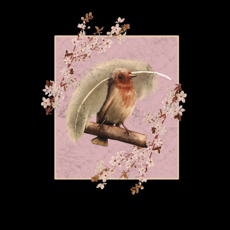 Oiseau de fleurs de cerisier du Japon