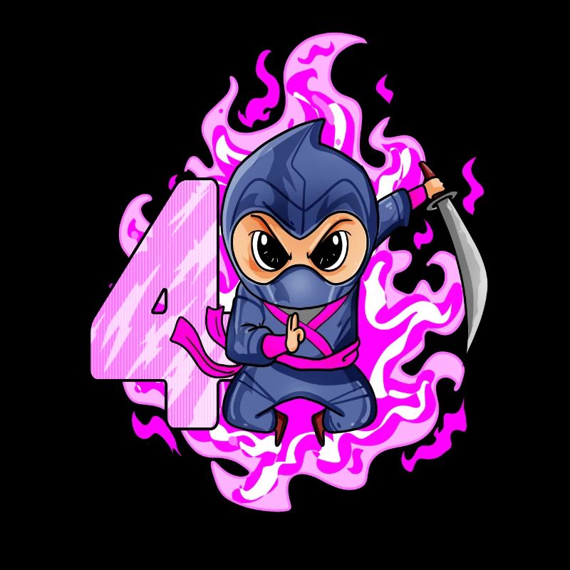 4. Geburtstag Mädchen 4 Jahre alt Ninja