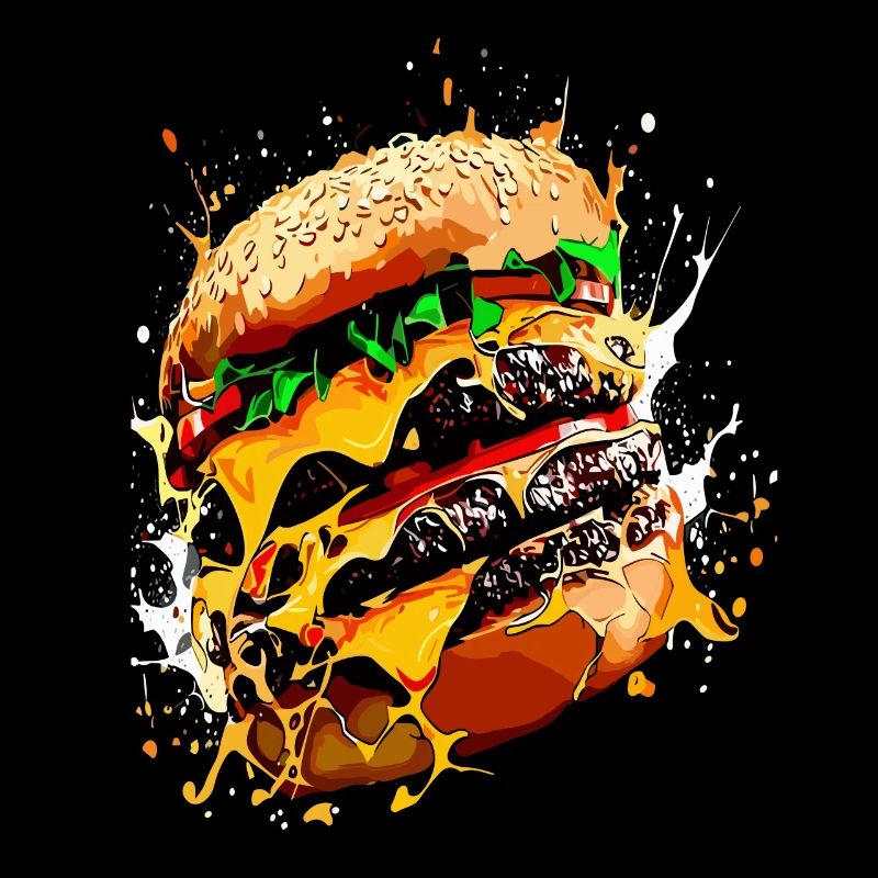 Triple Cheeseburger XXL Burger Art