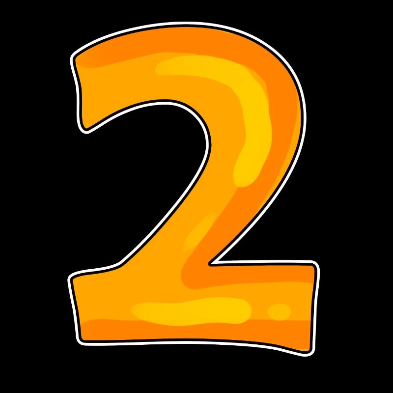 Zwei - 2 - Nummer Zahl