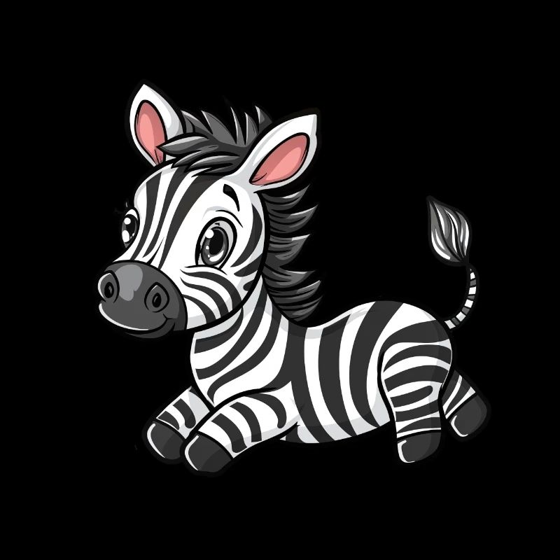 Niedlicher Zebra-Sticker im Comic-Stil, isoliert