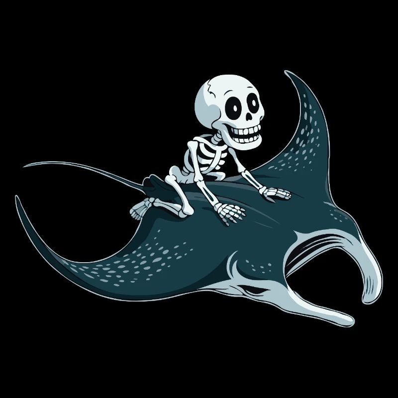Skeleton on manta ray