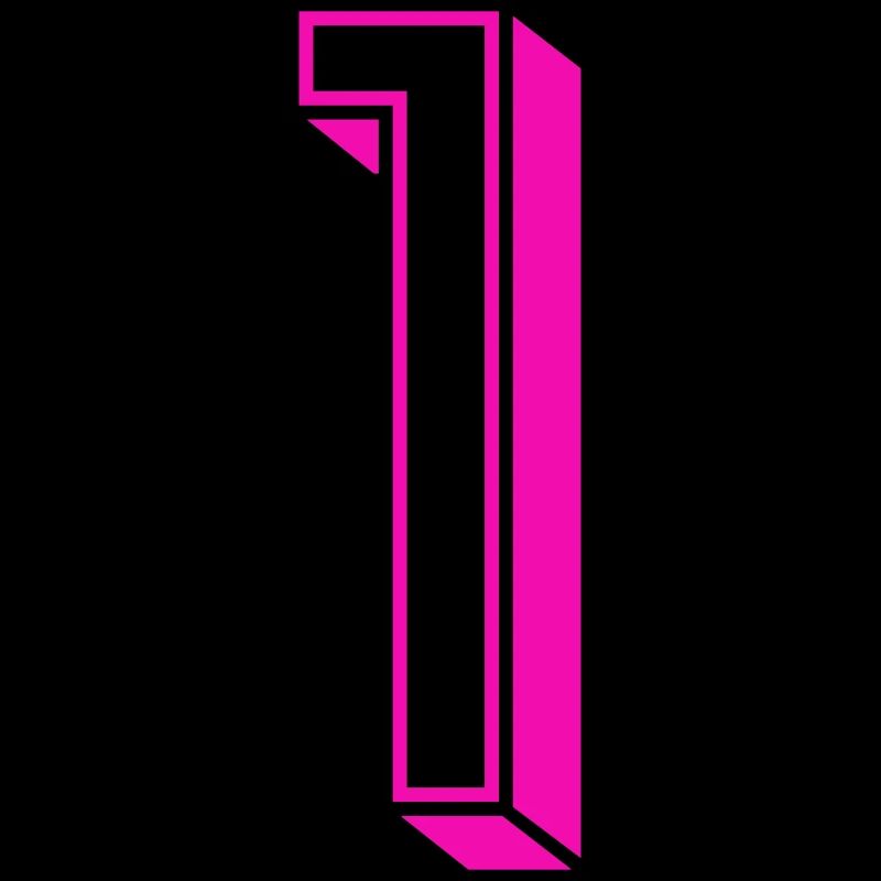 Zahl eins - Nummer 1 pink Mädchen Trikotnummer