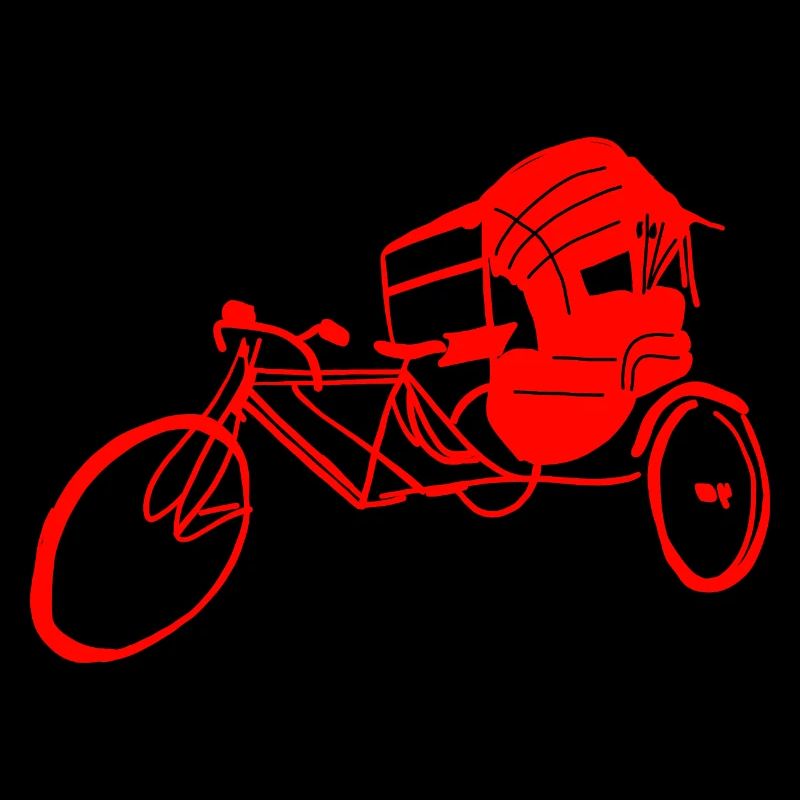 Rickshaw en rouge