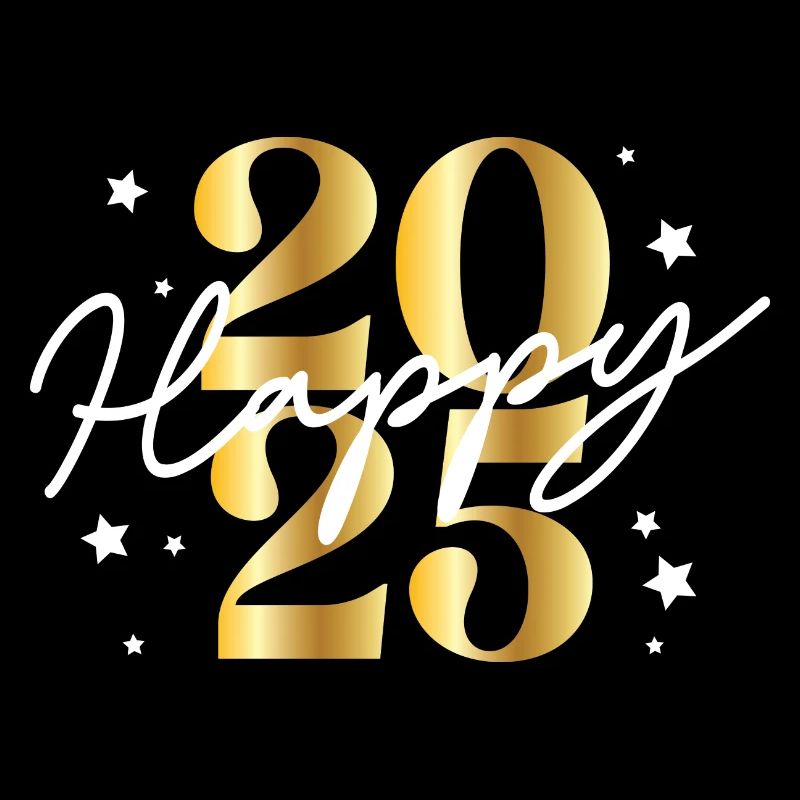 Happy 2025 – Funny Silvester Design mit Sternen