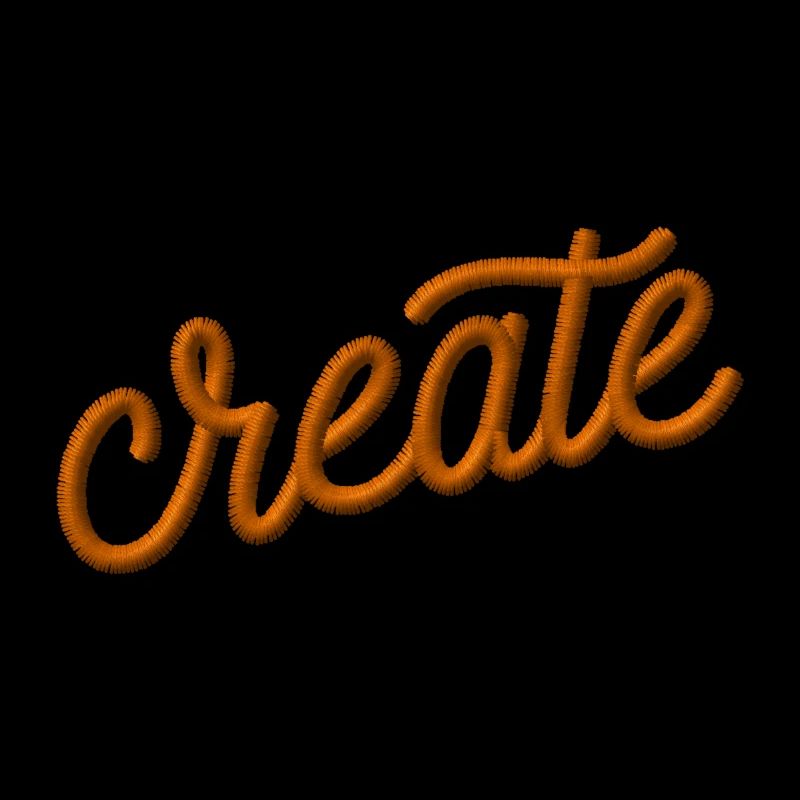 Schriftzug create bestickt