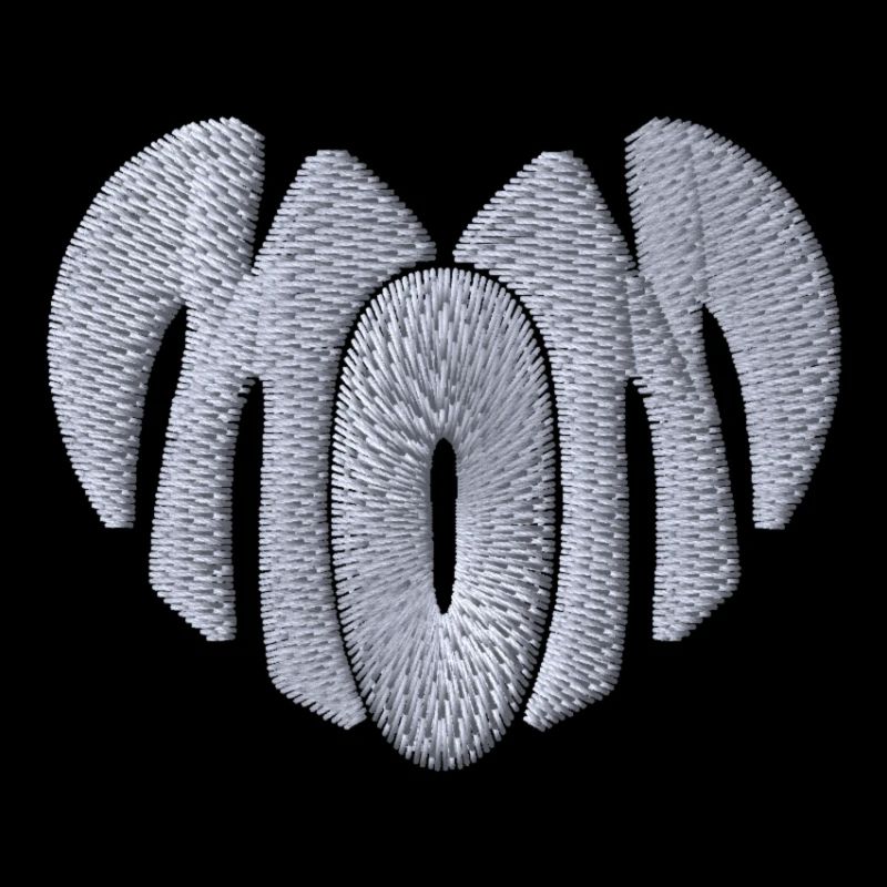 Maman Coeur Blanc Brodé