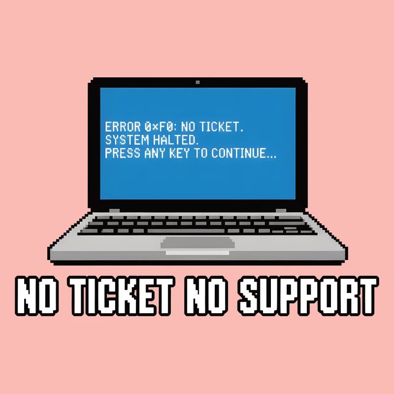 No Ticket No Support Admin IT-Support Spruch