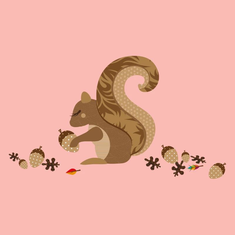 Ein Eichhörnchen mit einer Eichel