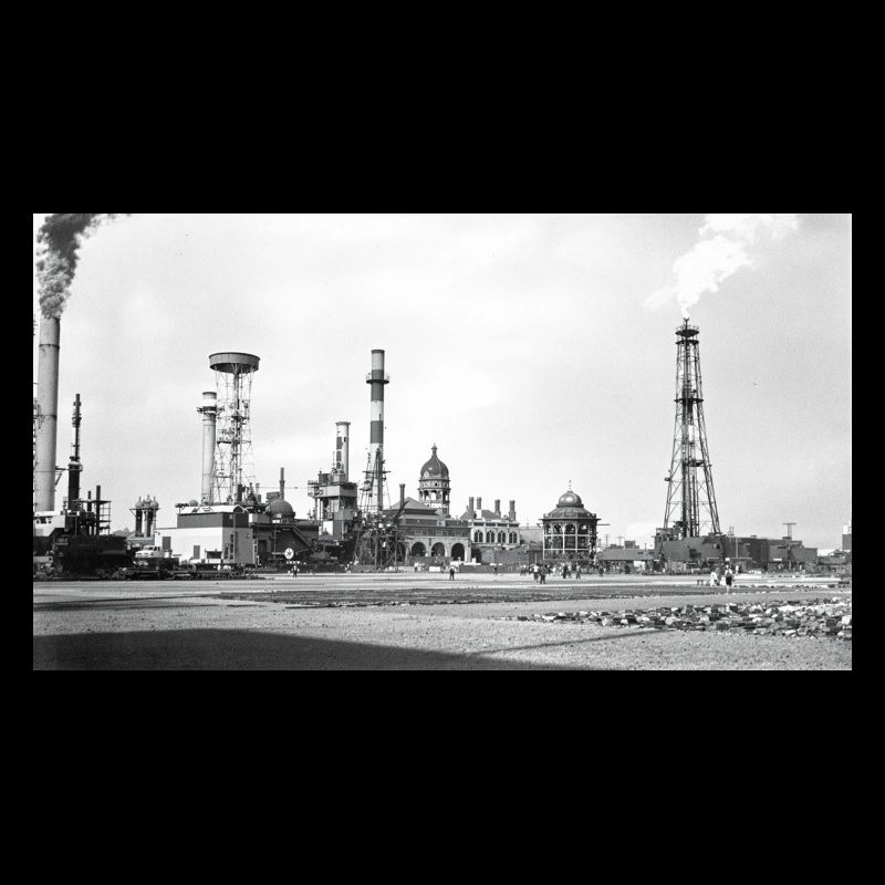 Industrielle Dampflandschaft Retro