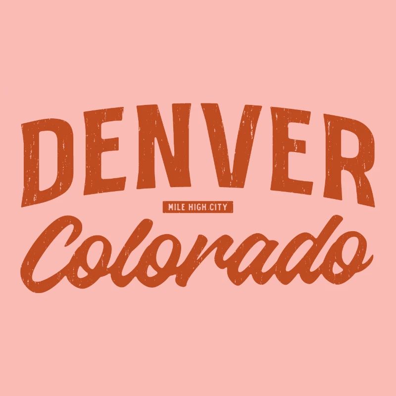 Denver Colorado Retro Script Logo