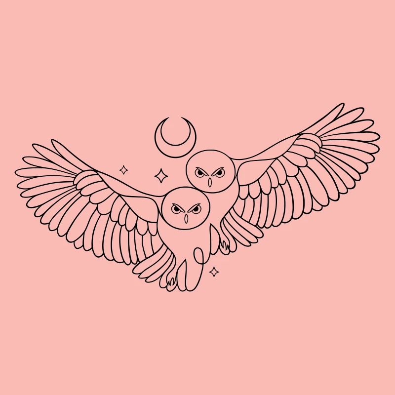 Eule Eulen Mond Liebe Infinity