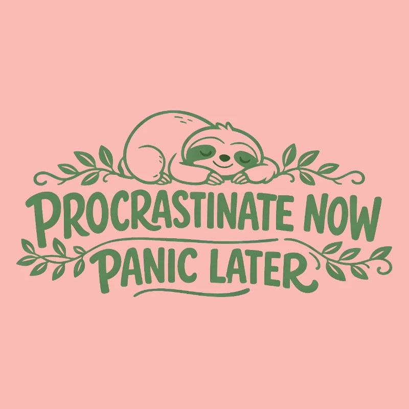Faultier Spruch - Procrastinate Now Geschenk