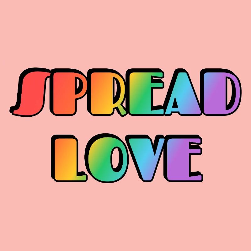 Spread Love Rainbow Typography