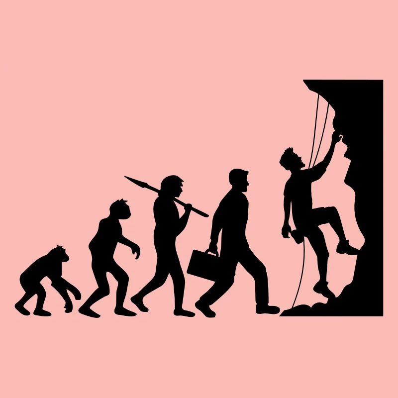 evolution entwicklung geboren steilwand bergsteige