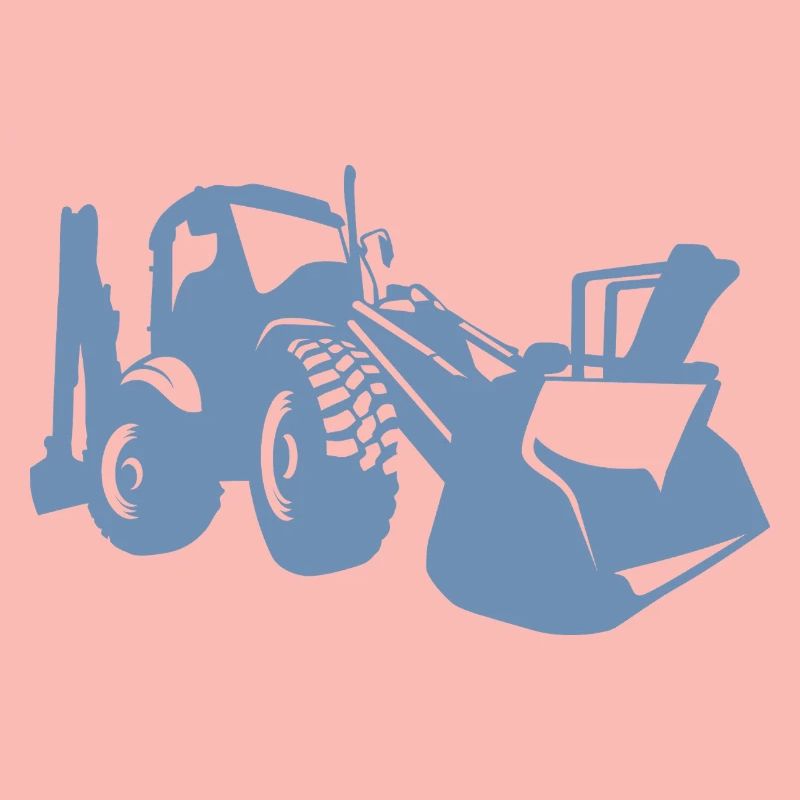 Excavator Wheel Loader Construction Equipment Operator Silhouette