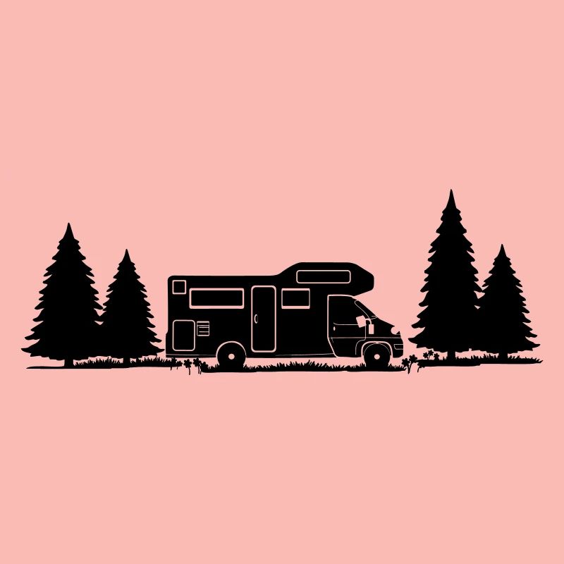 Shadow Camper in Forest with Spruce