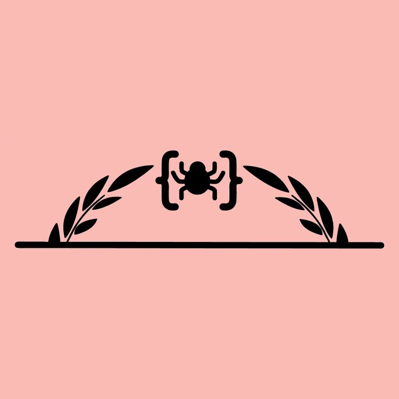 Code logo araignée en demi-couronne de laurier