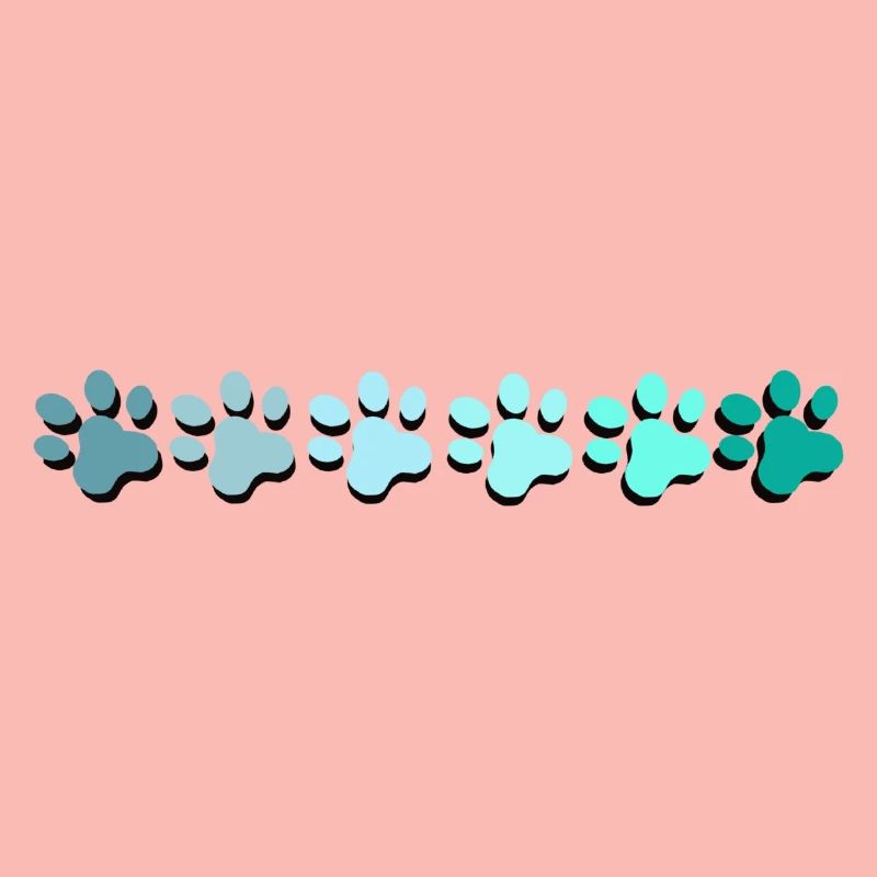 Conception abstraite d’empreinte de patte dans les couleurs de la mer