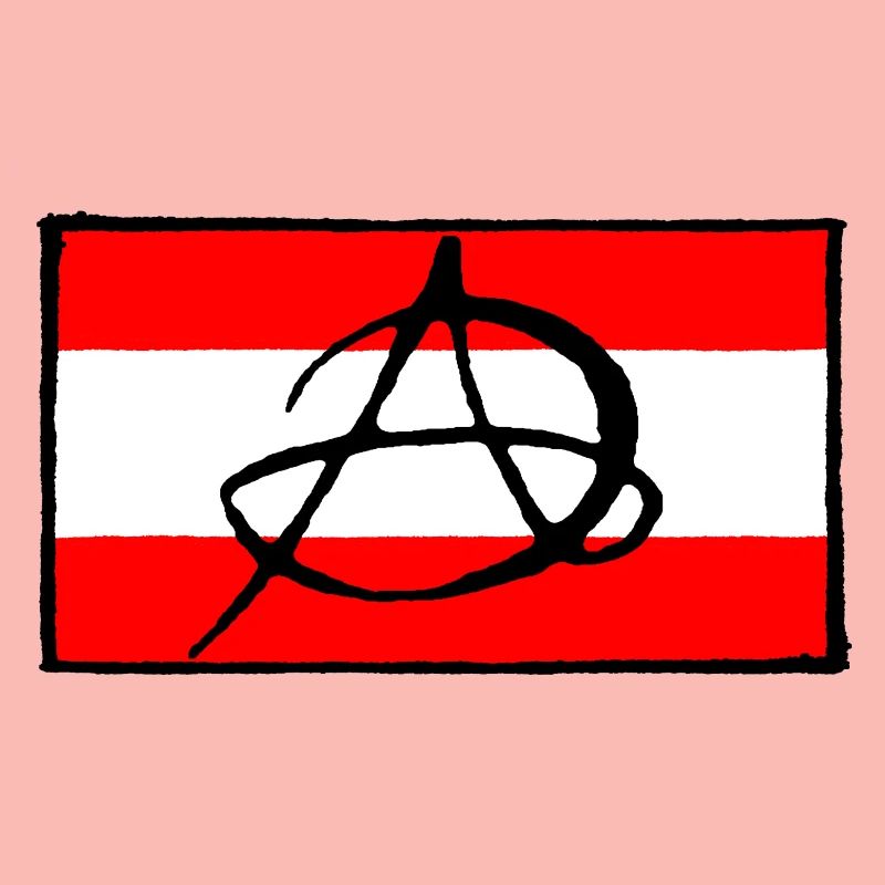 Anarchy icon on red background