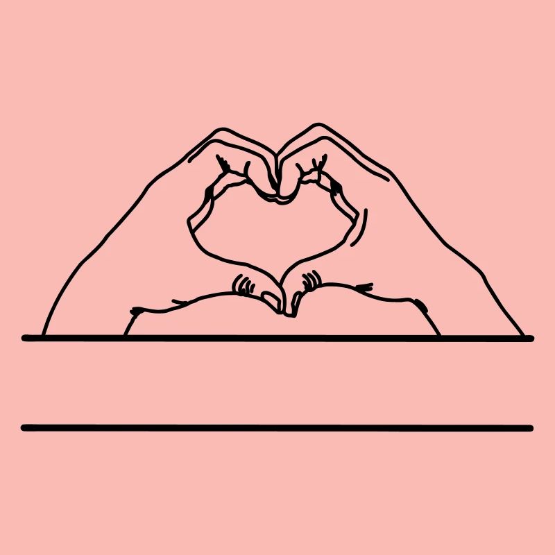 Hand gesture love text space