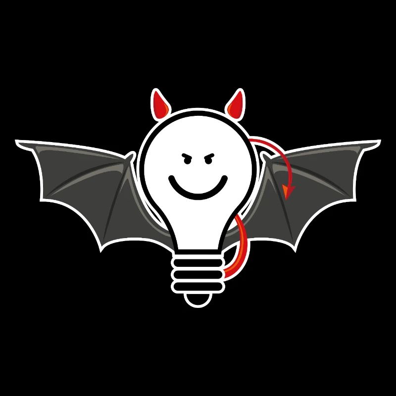 Light bulb with devil horns – cheeky light motif