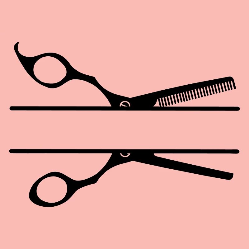Bannière texte logo coiffeur peigne ciseaux