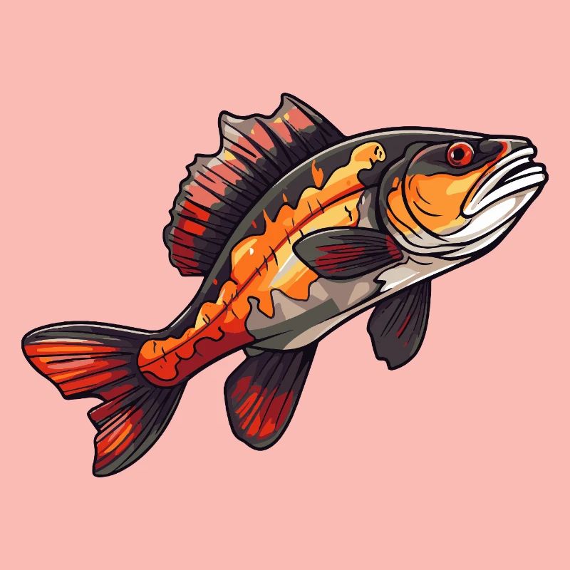 Poisson de dessins animés perches