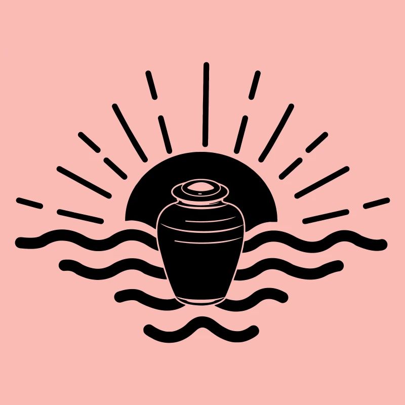 Urne de mer au coucher du soleil