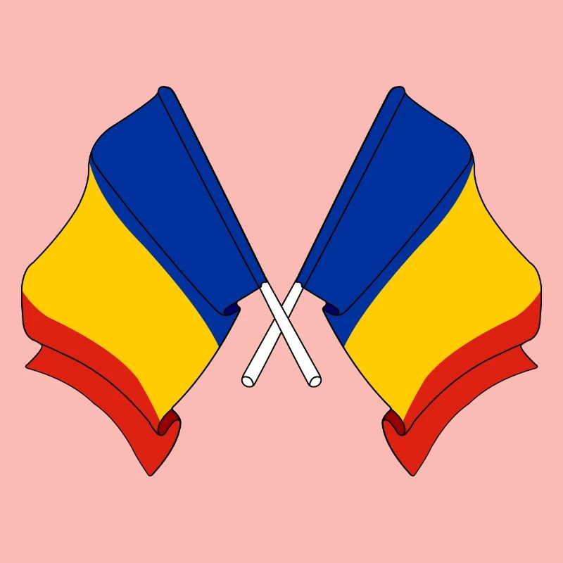 Deux drapeaux Drapeau de la Roumanie, drapeau horizontal m