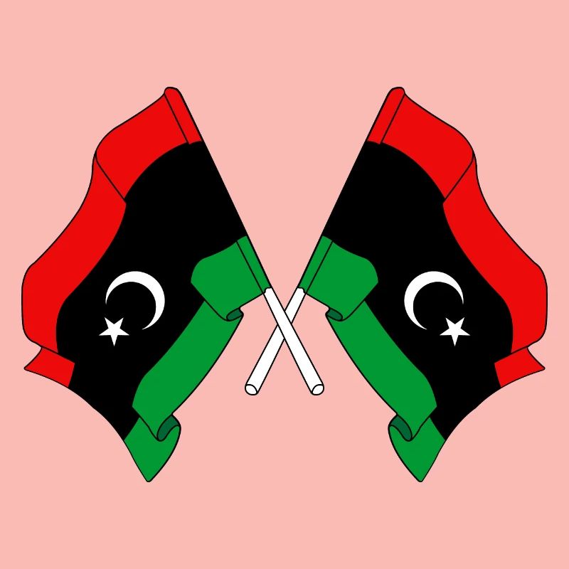 Two flags Libya