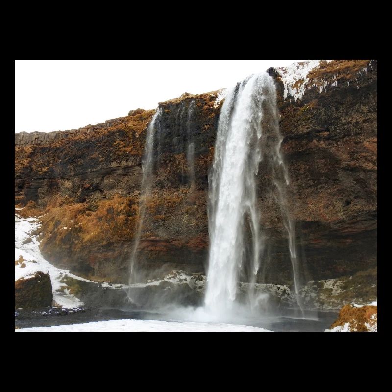Beautiful waterfall in winter