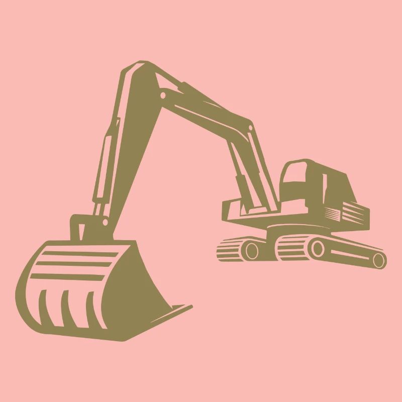 Excavator Silhouette, Precise Design for Construction Equipment