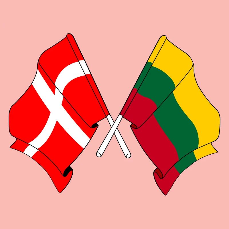 Drapeau Danemark, drapeau Lituanie