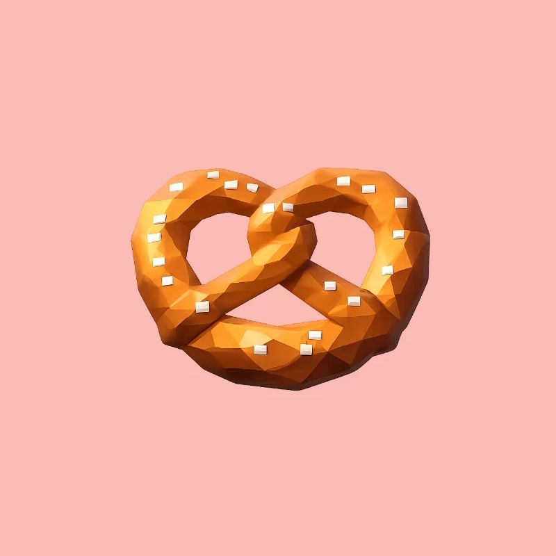 Low Poly Orange Polygonale Brezel