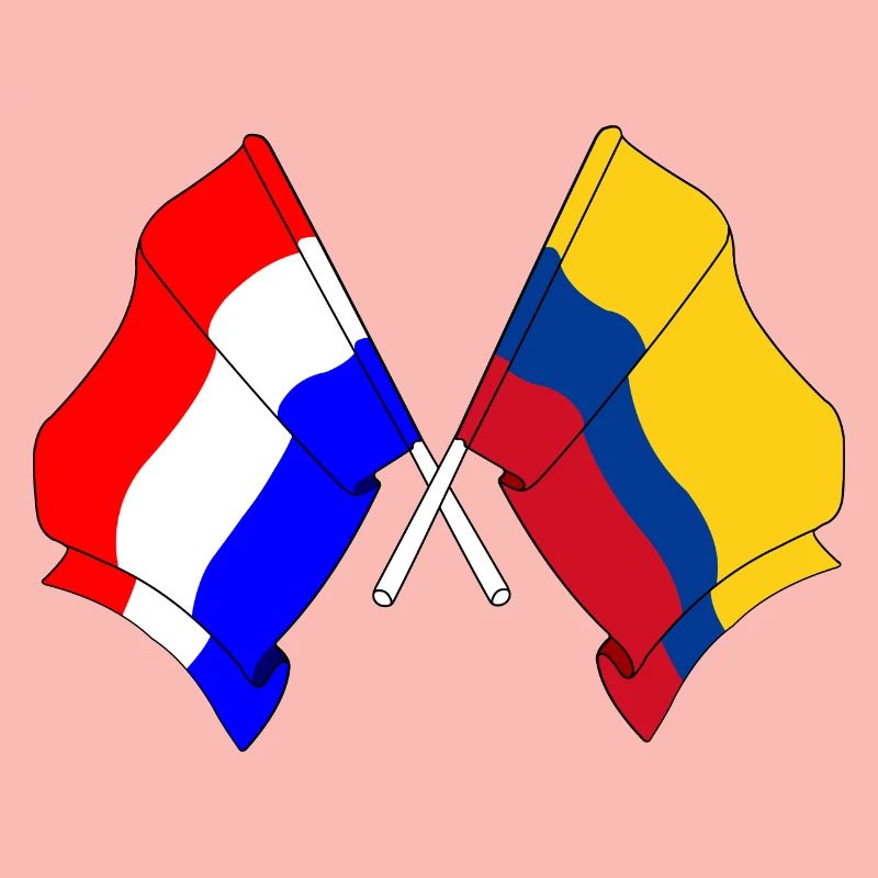 Drapeau des Pays-Bas et drapeau de la Colombie
