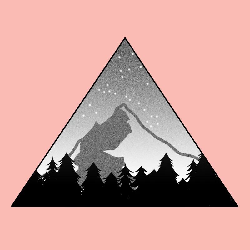 Forest Mountains Stars Tree