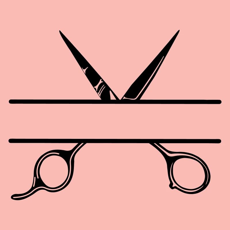 Texte bannière logo coiffeur ouvrir ciseaux
