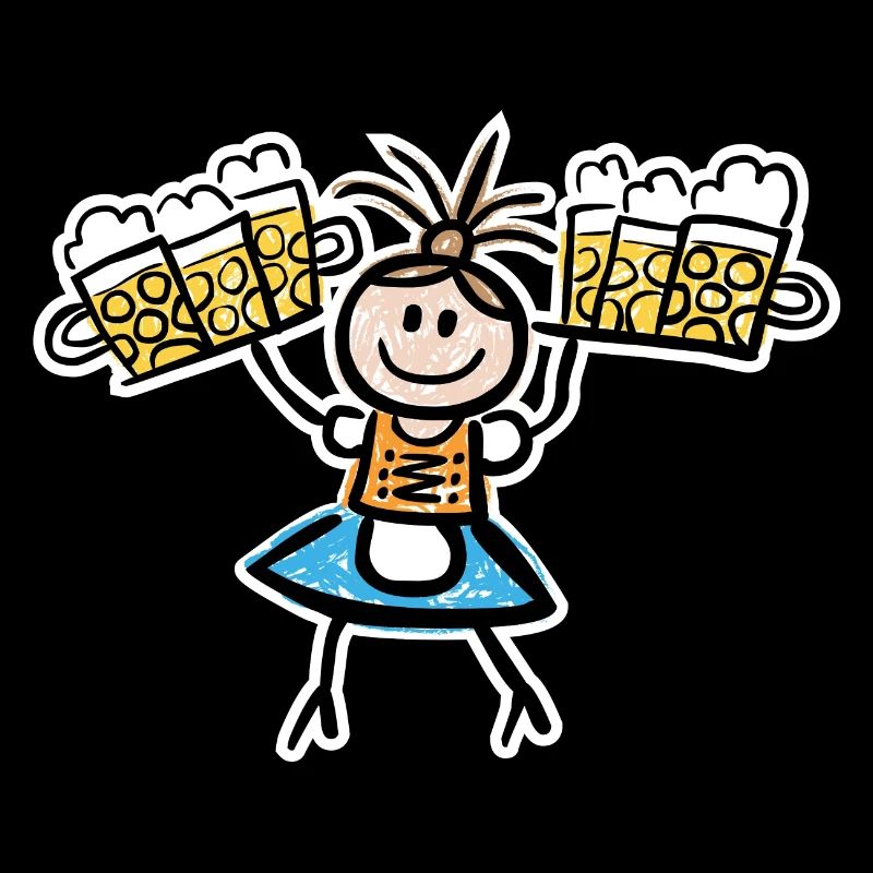 Kellnerin im Dirndl mit Biertablett